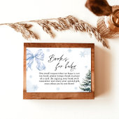 Blue Bow Snowflake Baby Shower Books for Baby Card 招待状