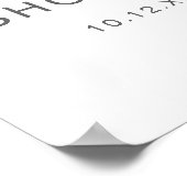 Blue Bow Soda Bottle Baby Shower Welcome Sign ポスター (角)