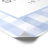 Blue Bow Soda Bottle Baby Shower Welcome Sign ポスター (角)