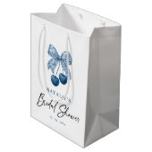 Blue Bow Something Blue Bridal Shower Favor Bags ミディアムペーパーバッグ (裏面アングル)