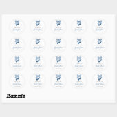 Blue Bow Something Blue Bridal Shower Stickers ラウンドシール (シート)