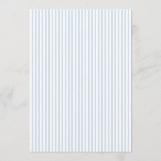 Blue Bow Striped Baptism Invitation for Boys 招待状 (裏面)