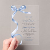 Blue Bow Sweet 16 Birthday アクリル招待状 (インサイチュ (ポータブル))