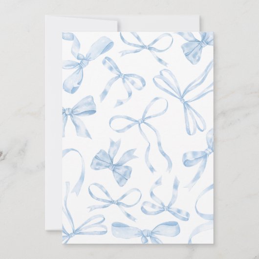 Blue Bow Sweet 16th Birthday Party  招待状 (裏面)