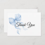 Blue bow Thank You Card サンキューカード (正面/裏面)