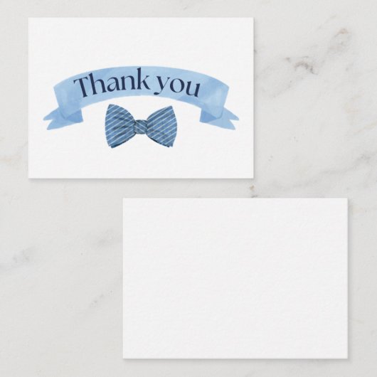 Blue Bow Tie Thank You Card ノートカード (正面/裏面)