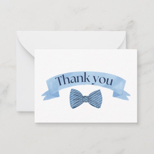 Blue Bow Tie Thank You Card ノートカード (正面)
