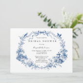 Blue Bow Toile Garden Bridal Shower 招待状 (スタンド正面)