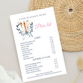 Blue Bow Utensils Cooking Bakery Price List Flyer チラシ