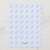 Blue Bow Watercolor Wreath Grandmillenial 招待状 (裏面)