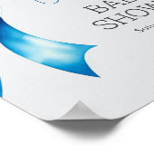 Blue Bow Welcome Sign, Blue Bow Baby Shower ポスター (角)