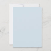 Blue Bow Winter Baby Shower Flat Thank You Card サンキューカード (裏面)