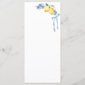 Blue Bow Yellow Lemon Italian Let's Eat Wedding メニュー (裏面)