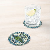 Blue Bowl Greek Olive Picture Design ペーパーコースター (インサイチュ)