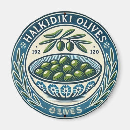 Blue Bowl Greek Olive Picture Design マグネット