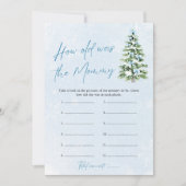 Blue Bows Christmas Baby How Old Was Mommy Game 招待状 (正面)