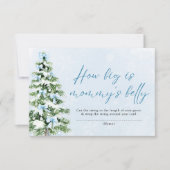 Blue Bows Christmas How Big is Mommy's Belly Game 招待状 (正面)