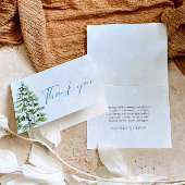 Blue Bows Christmas Tree Winter Thank you card サンキューカード