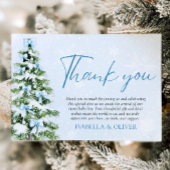 Blue Bows Christmas Tree Winter Thank you card 招待状