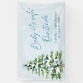 Blue Bows Girl Baby It's Cold Outside Baby Shower 横断幕 (縦)