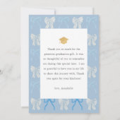 Blue Bows Photo Graduation Thank You Card 招待状 (裏面)