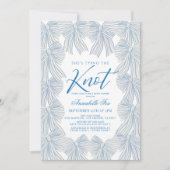 Blue Bows Tying the Knot Bridal Shower 招待状 (正面)