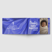 Blue Boy Baby Baptism Christening Guest Book ゲストブック (全面)