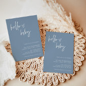 Blue Boy Baby Shower | Modern Blue Boy Invitation 招待状