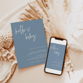 Blue Boy Baby Shower | Modern Blue Boy Invitation 招待状