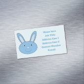 Blue Boy Bunny Face Spring Easter Custom マグネット名刺 (インサイチュ)