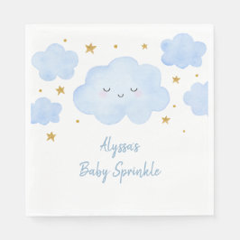 Blue Boy Cloud Stars Baby Sprinkle スタンダードランチョンナプキン