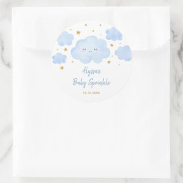 Blue Boy Cloud Stars Baby Sprinkle ラウンドシール