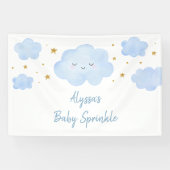 Blue Boy Cloud Stars Baby Sprinkle 横断幕 (横)