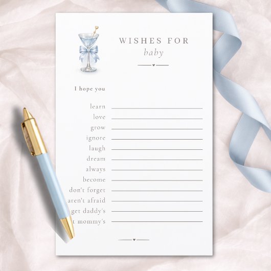 Blue Boy Little Tini Wishes For Baby Advice Card