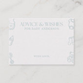 Blue Boy Minimal Baby Shower Advice and Wishes エンクロージャーカード (正面)