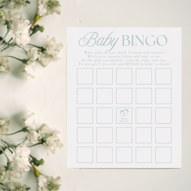 Blue Boy Minimal Baby Shower Bingo Game (クリエイターアップロード済み)