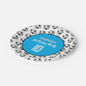 Blue Boy Soccer Birthday Party ペーパープレート (アングル)