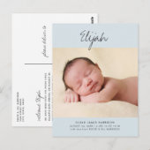 Blue Boysステートメント名フォトベビー発表 ポストカード (正面/裏面)