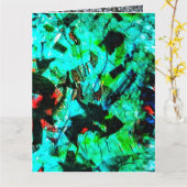 Blue bright Folded Greeting Card,blue abstractness カード (黄色い花)