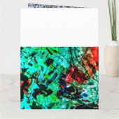 Blue bright Folded Greeting Card,blue abstractness カード (裏面)