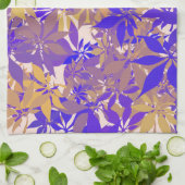 Blue, Bronze and Purple Chestnut Leaves キッチンタオル (折り畳み)