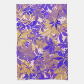 Blue, Bronze and Purple Chestnut Leaves キッチンタオル (縦)