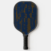 Blue &brown abstract modern Pickleball Paddle ピックルボールラケット (正面)