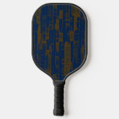 Blue &brown abstract modern Pickleball Paddle ピックルボールラケット (裏面)
