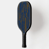 Blue &brown abstract modern Pickleball Paddle ピックルボールラケット (左)