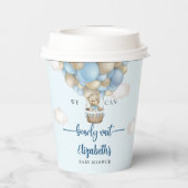 Blue & Brown Bear Baby Shower boy 紙コップ (裏面)