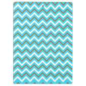 Blue Brown White Zig Zag Lines Geometric Sea Waves クリップボード (裏面)