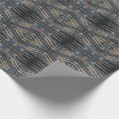 Blue & Brown Wood Beams Photo Perspective Pattern ラッピングペーパー (角)