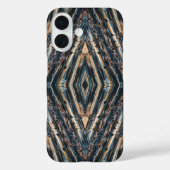 Blue & Brown Wood Beams Photo Perspective Pattern Case-Mate iPhoneケース (裏面)