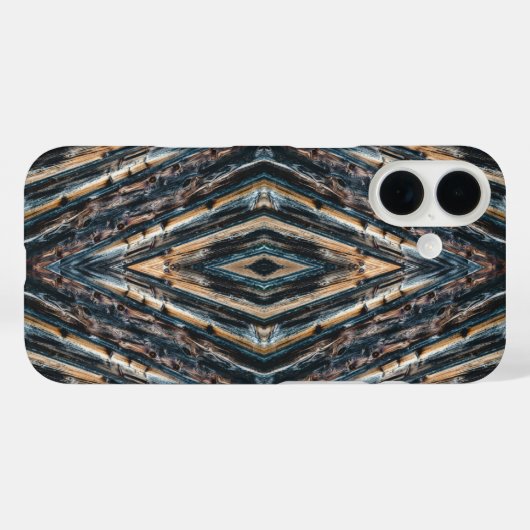 Blue & Brown Wood Beams Photo Perspective Pattern Case-Mate iPhoneケース (裏面 (横))